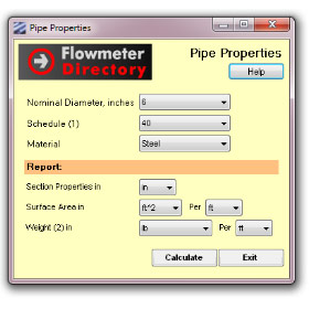 Pipe Properties Calculator for Windows 7