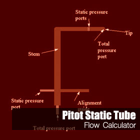 Pitot Static Tube Online Calculation for Compressible and Incompressible Flow and Liquid